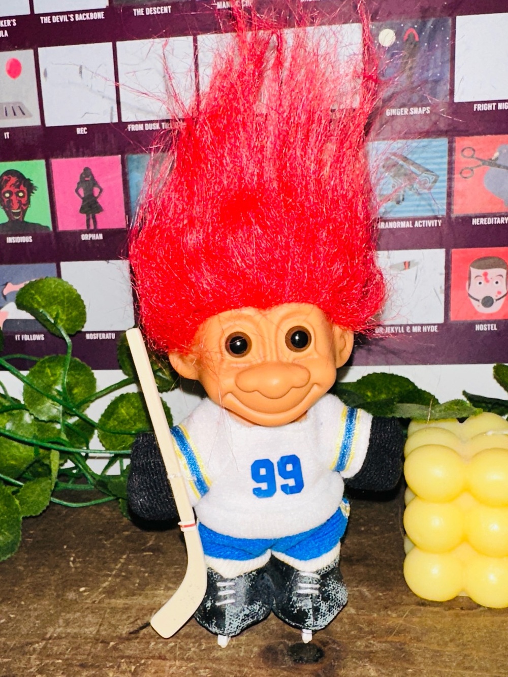 Vintage Russ Troll Hockey Player 90’s Toy Doll